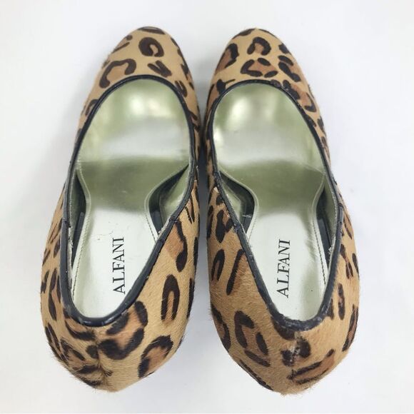 Alfani Animal Leopard Print Calf Hair Closed Toe Pump Heels - Picture 9 of 13